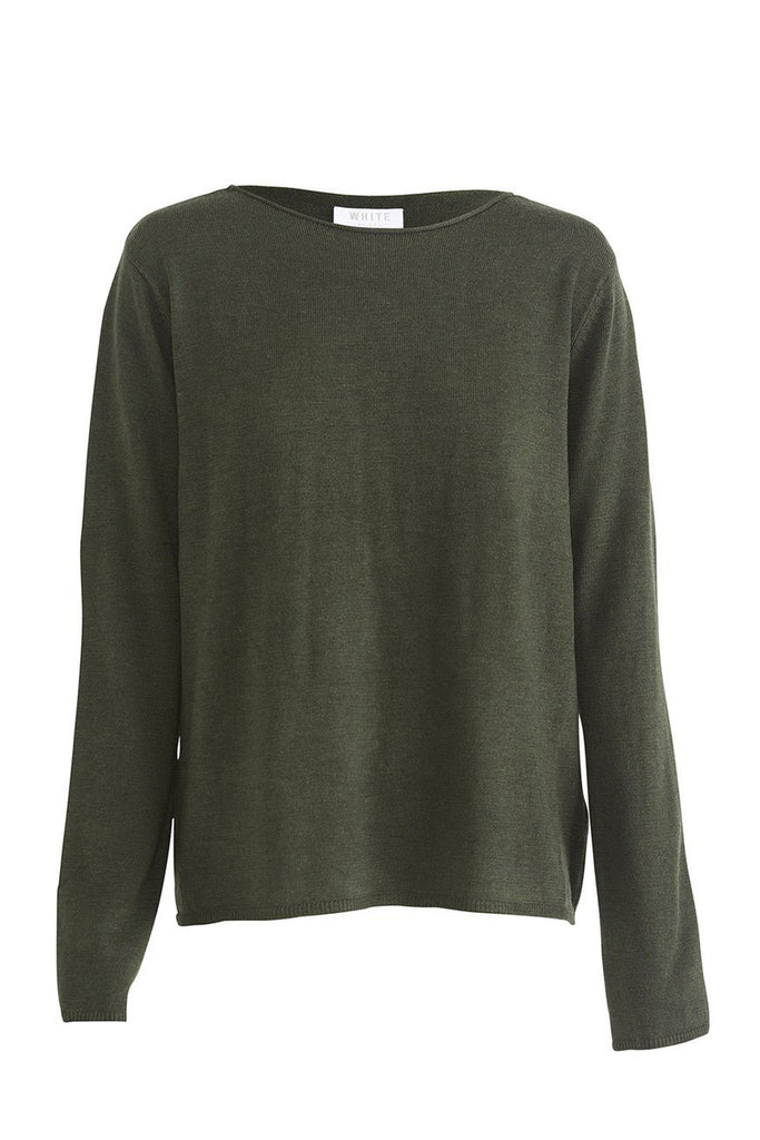 Amy Sweater - Khaki - Armadi - White by FTL - Knitwear