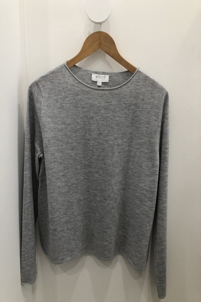 Amy Sweater - Grey Marl - Armadi - White by FTL - Knitwear