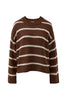 Lila Oversized Knit Crew - Chocolate Stripe - Armadi - Ceres Life - Knitwear