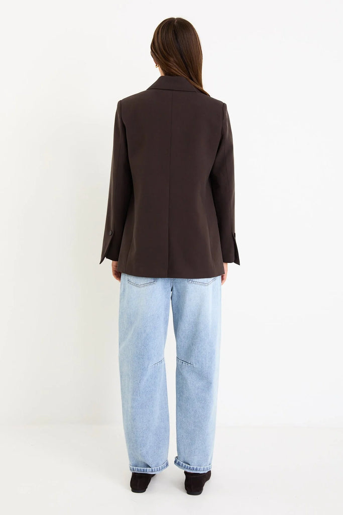 Diploma Two Button Vent Sleeve Blazer - Dark Chocolate - Armadi - Among the Brave - Jacket/Coat