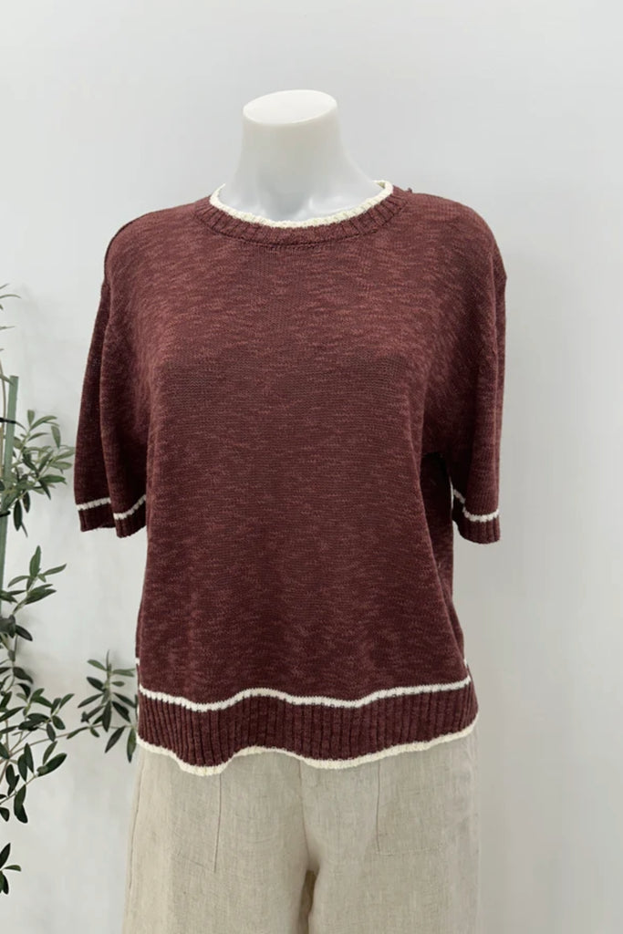 Noa Knit Tee - Chocolate - Armadi - . - Top