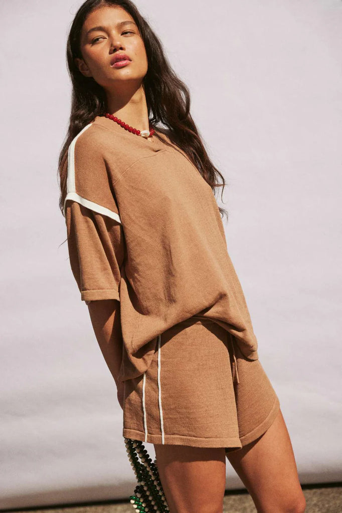 Orlando Oversized Tee - Pecan & Cream - Armadi - Arcaa - Tee