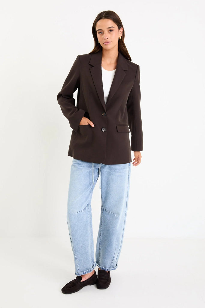 Diploma Two Button Vent Sleeve Blazer - Dark Chocolate - Armadi - Among the Brave - Jacket/Coat