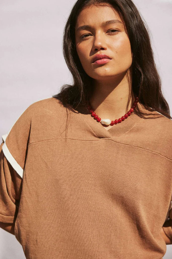 Orlando Oversized Tee - Pecan & Cream - Armadi - Arcaa - Tee