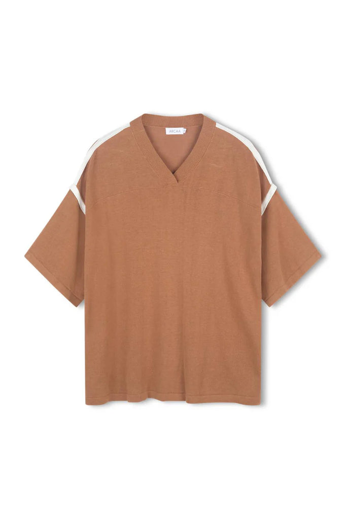 Orlando Oversized Tee - Pecan & Cream - Armadi - Arcaa - Tee