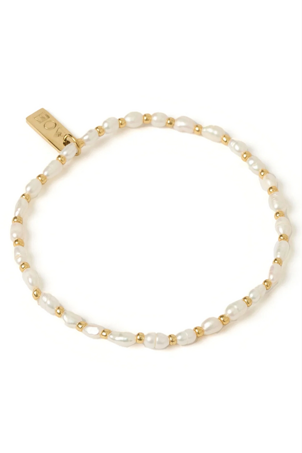 Amber Pearl & Gold Bracelet