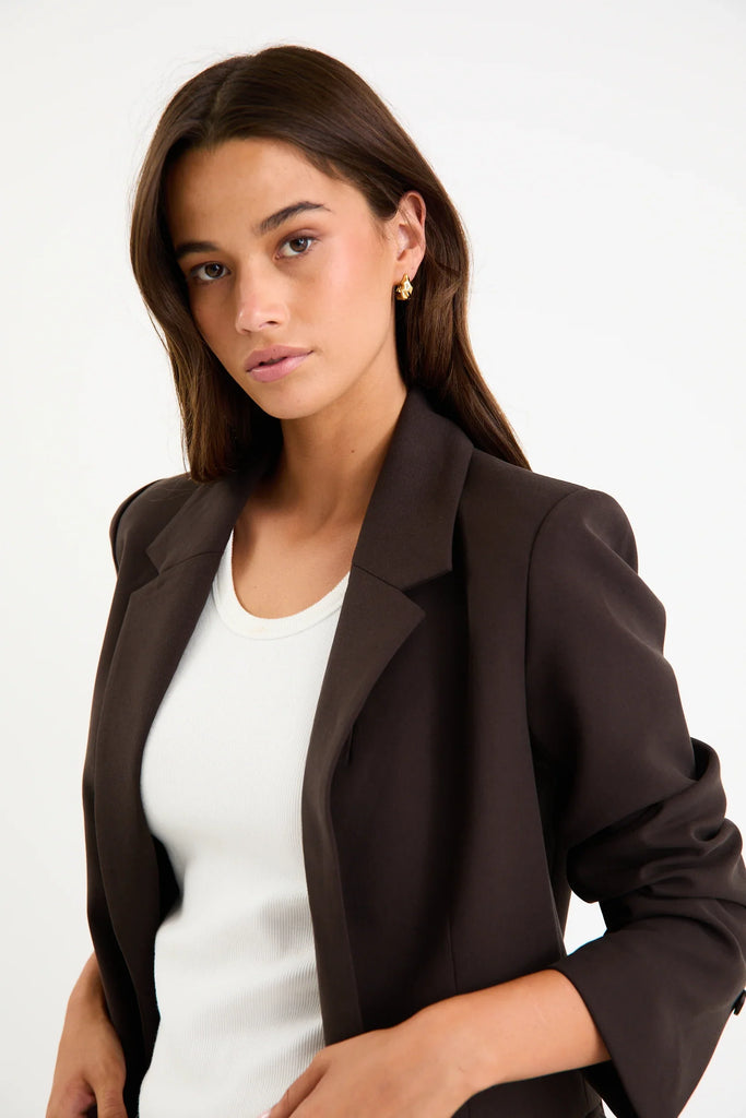 Diploma Two Button Vent Sleeve Blazer - Dark Chocolate - Armadi - Among the Brave - Jacket/Coat