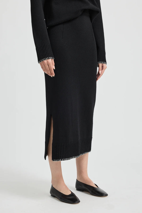 Blanket Stitch Skirt - Black