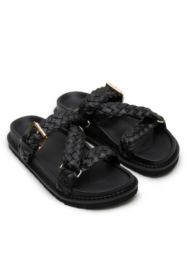 Aki Braided Slide - Black