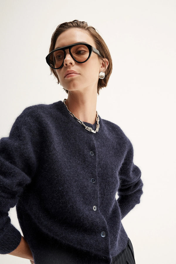 Abigail Knit Cardigan- Midnight Navy - Armadi - Elka Collective - Knitwear