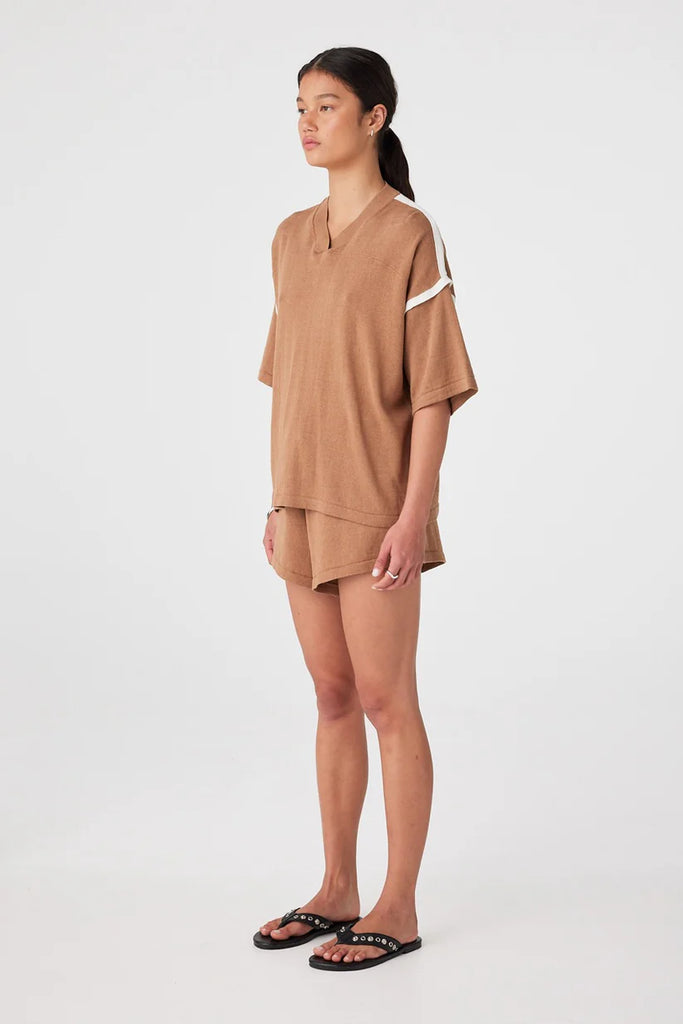 Orlando Oversized Tee - Pecan & Cream - Armadi - Arcaa - Tee