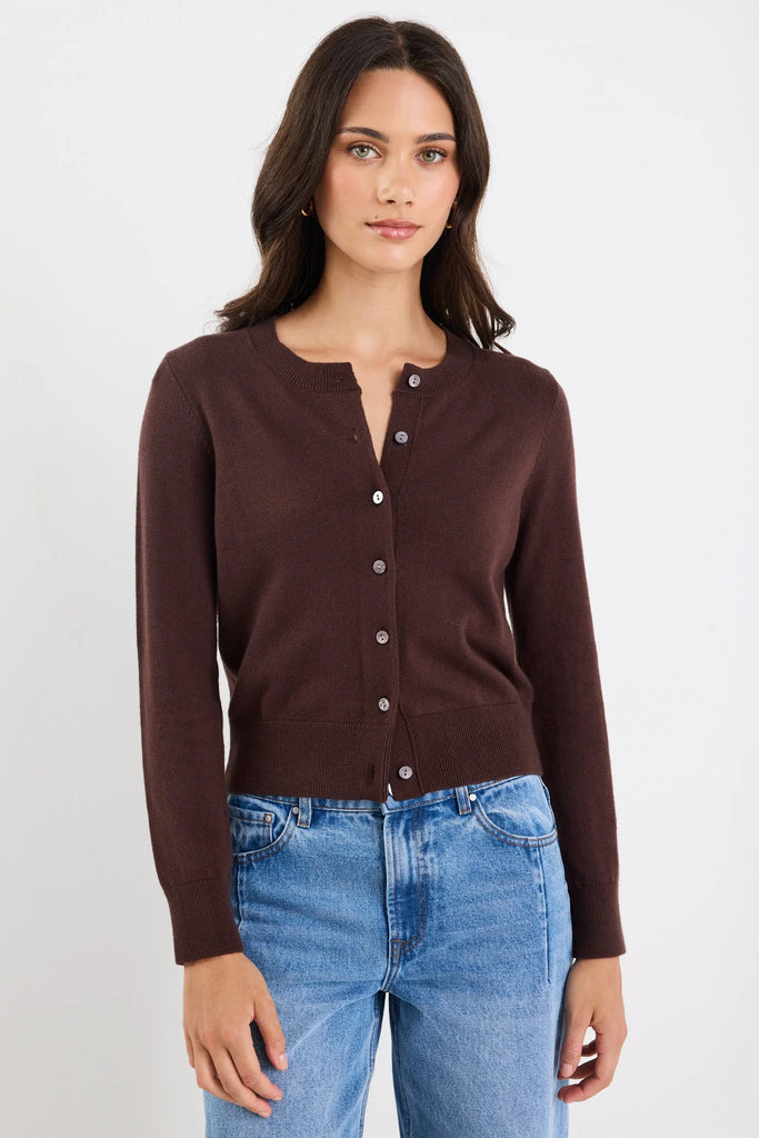 Autograph Soft Guage Cardigan - Chocolate - Armadi - Stories be Told - Knitwear