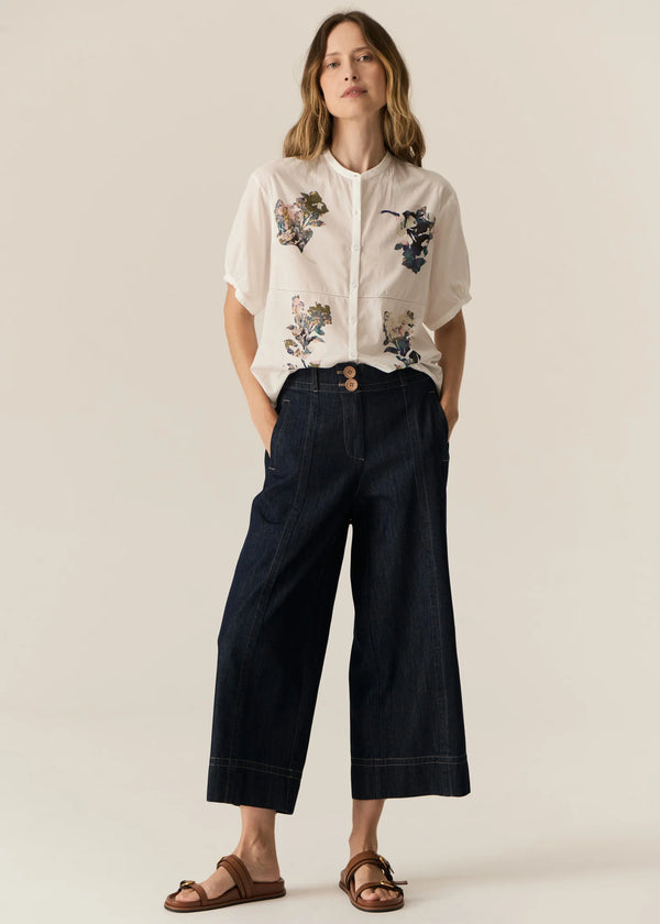 Carsen Crop Pant - Dark Wash