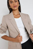 Dock Ramie Rolled Sleeve Blazer - Taupe - Armadi - Ivy & Jack - Jacket/Coat