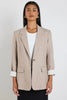 Dock Ramie Rolled Sleeve Blazer - Taupe - Armadi - Ivy & Jack - Jacket/Coat