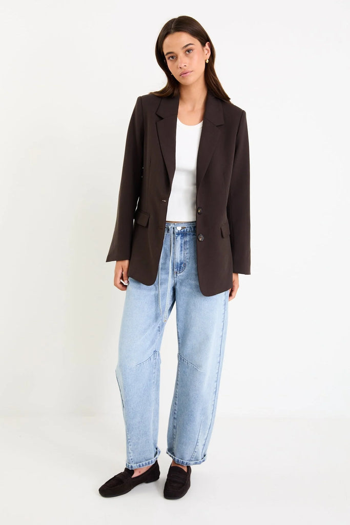 Diploma Two Button Vent Sleeve Blazer - Dark Chocolate - Armadi - Among the Brave - Jacket/Coat