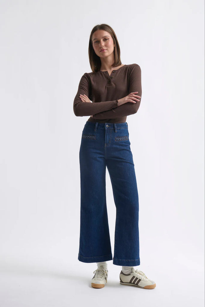 Freya Jean Plait Pocket - Palisade Blue - Armadi - Kireina - Jeans