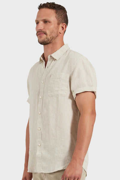Hampton Linen S/S Shirt - Oatmeal - Armadi - Academy Brand - Men