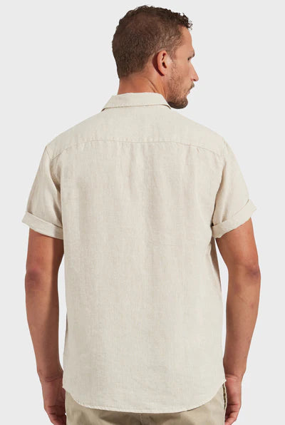 Hampton Linen S/S Shirt - Oatmeal - Armadi - Academy Brand - Men