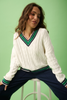 Asher Heritage Knit Sweater - Cream/Tide - Armadi - Cartel & Willow - Knitwear