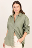 Uplifted Linen Oversized Shirt - Soft Khaki - Armadi - Re:Union Label - Shirts