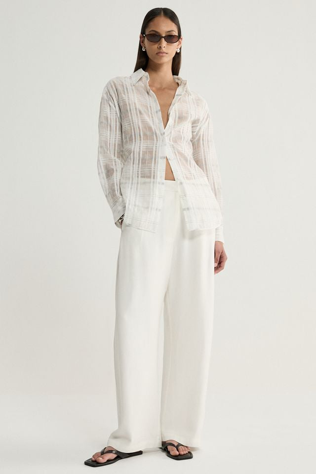 Onyx Shirt- White Check - Armadi - Elka Collective - Shirts