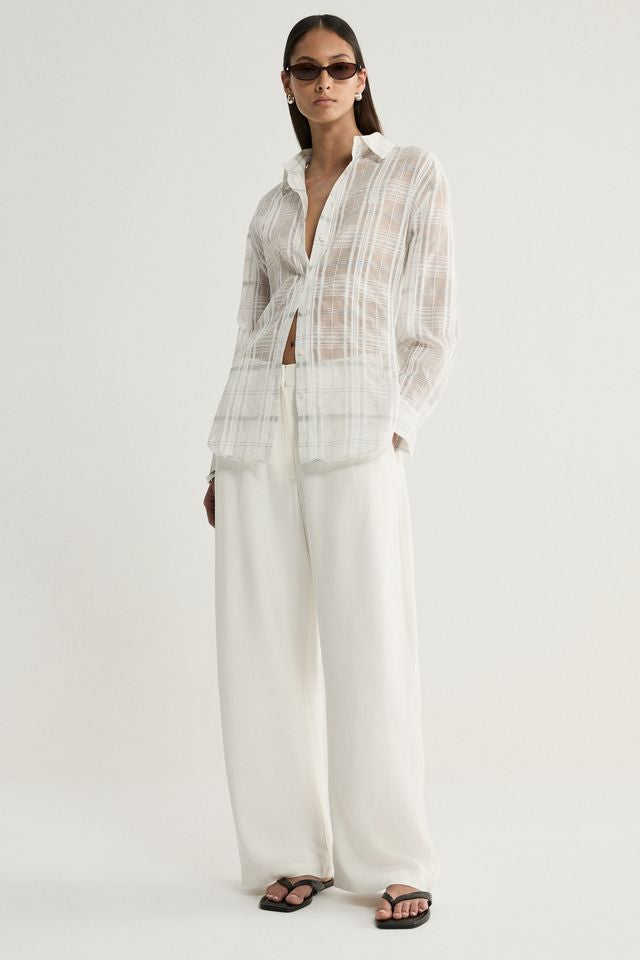 Onyx Shirt- White Check - Armadi - Elka Collective - Shirts