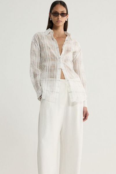 Onyx Shirt- White Check - Armadi - Elka Collective - Shirts
