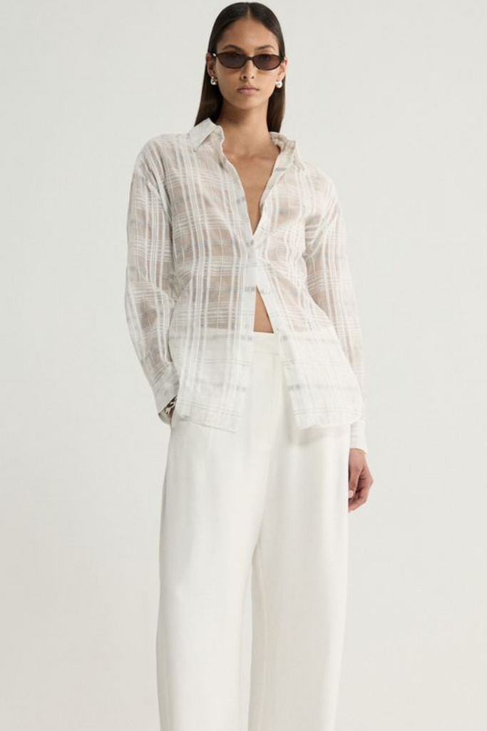 Onyx Shirt- White Check - Armadi - Elka Collective - Shirts