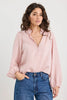 Premise Stripe High Neck Buttoned LS Top - Blush - Armadi - Ivy & Jack - Top