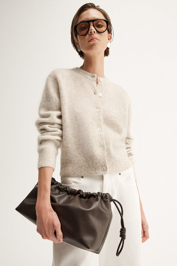 Abigail Knit Cardigan - White Marle - Armadi - Elka Collective - Knitwear