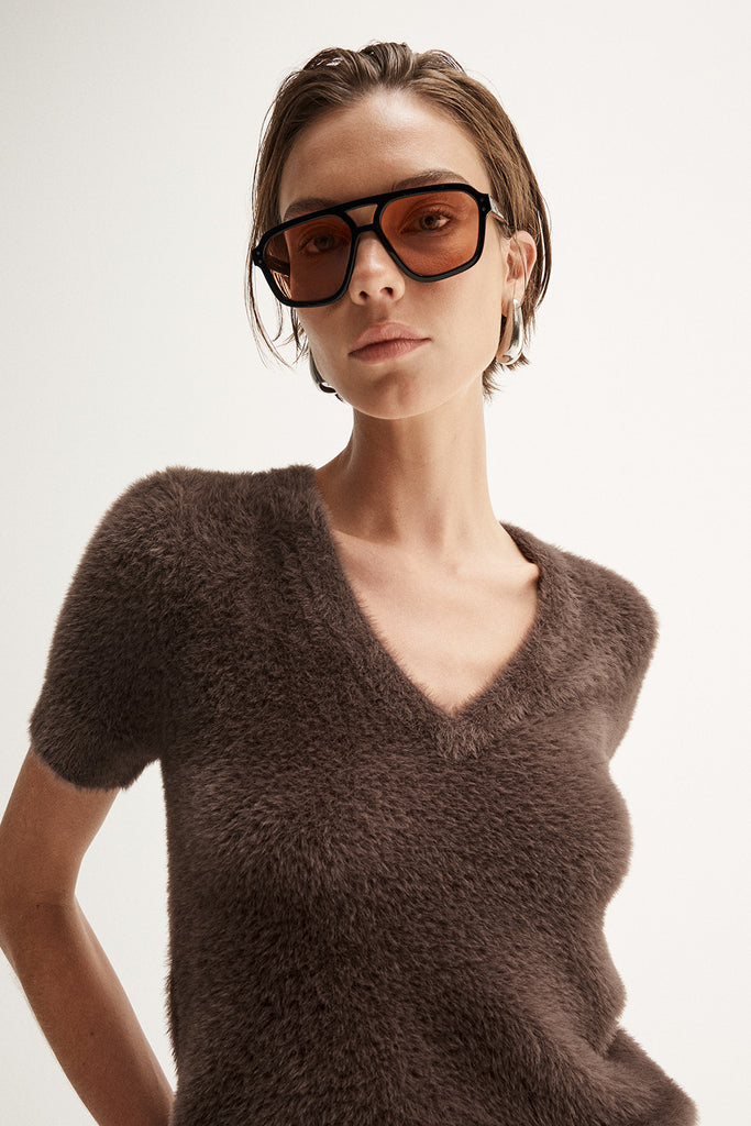 Landon Knit Top - Chocolate - Armadi - Elka Collective - Top