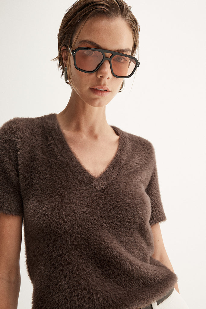 Landon Knit Top - Chocolate - Armadi - Elka Collective - Top