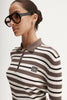 Ana knit Polo - Choc Multi Stripe - Armadi - Elka Collective - Top