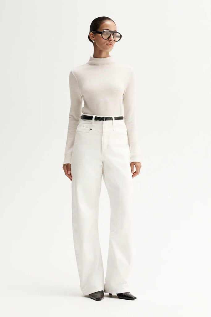 Winnie Knit Top - White Marle - Armadi - Elka Collective - Top