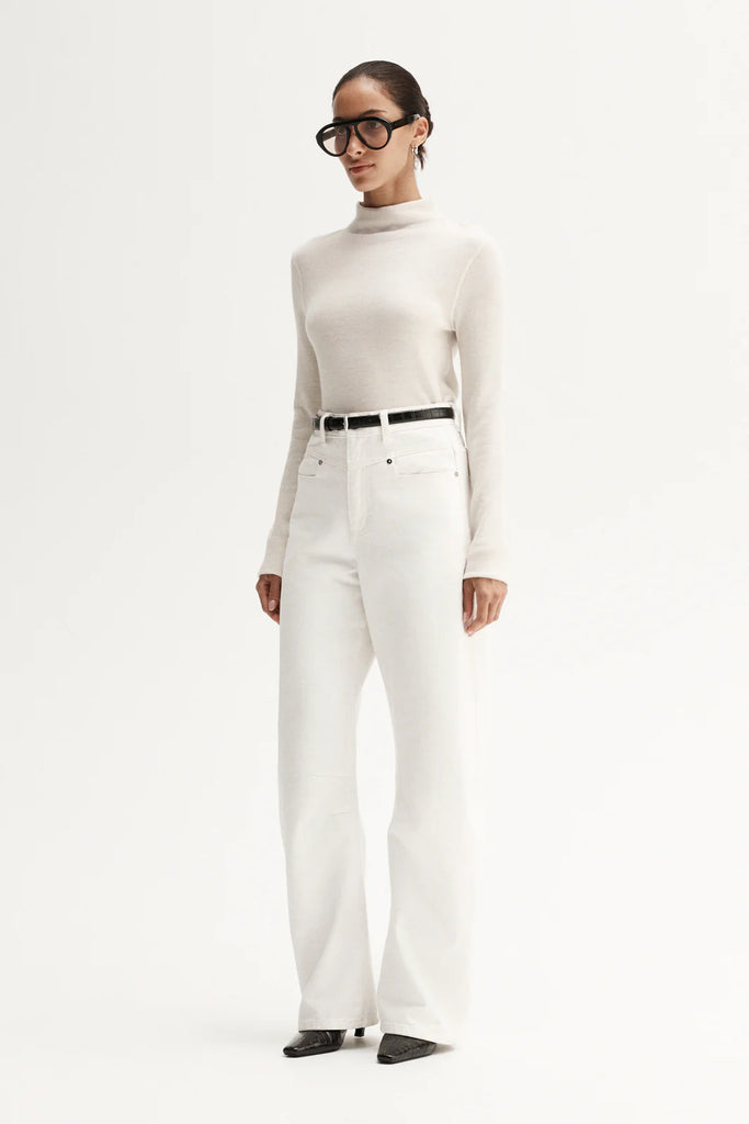 Winnie Knit Top - White Marle - Armadi - Elka Collective - Top