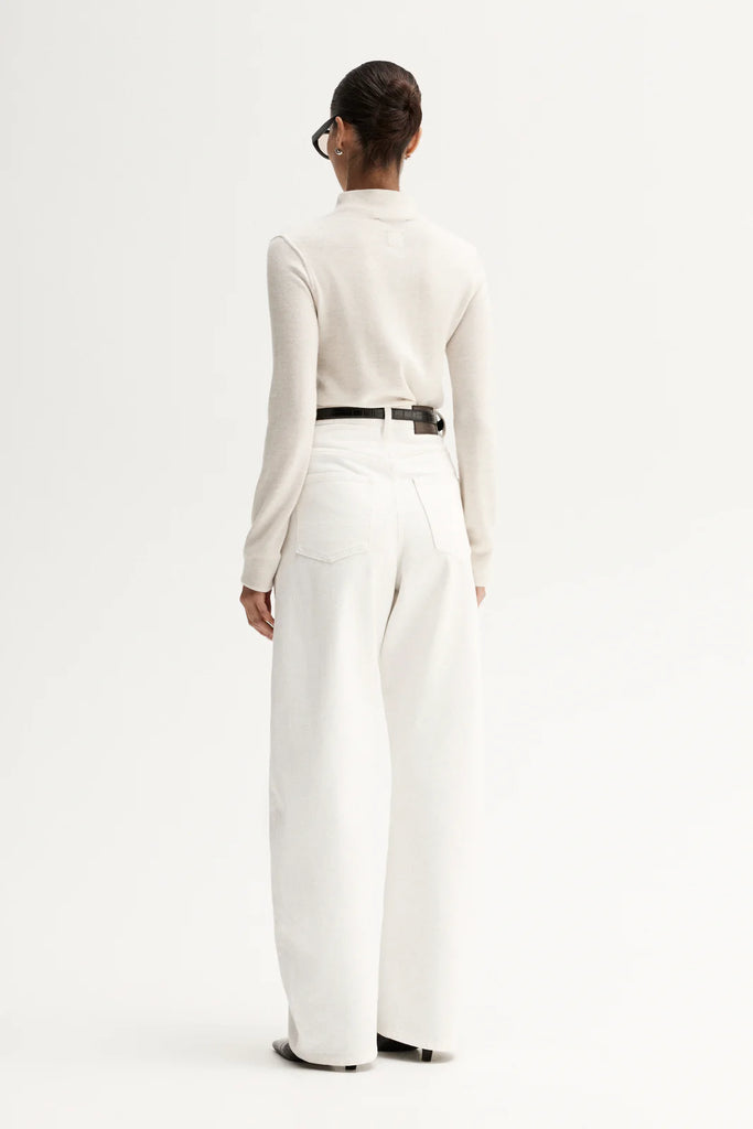 Winnie Knit Top - White Marle - Armadi - Elka Collective - Top