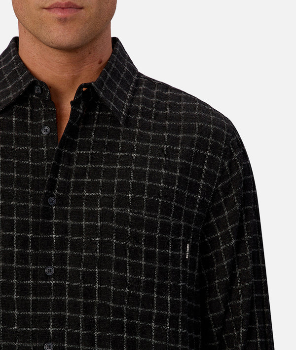 Clairemont L/S Shirt - Char/White - Armadi - Industrie - Men