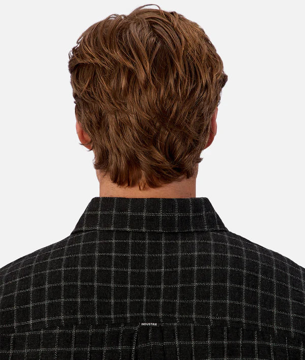 Clairemont L/S Shirt - Char/White - Armadi - Industrie - Men