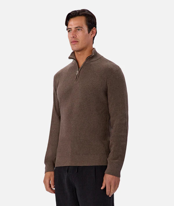 New England Zip Neck Knit - Wood - Armadi - Industrie - Men