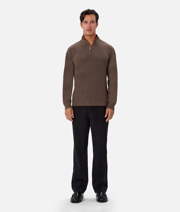 New England Zip Neck Knit - Wood - Armadi - Industrie - Men