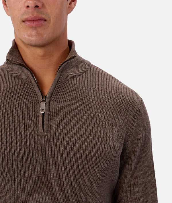 New England Zip Neck Knit - Wood - Armadi - Industrie - Men
