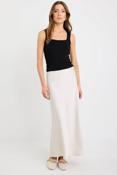 Prodigy Satin Bias Midi Skirt - Pearl - Armadi - Stories be Told - Skirt