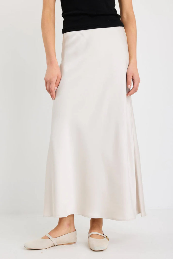 Prodigy Satin Bias Midi Skirt - Pearl - Armadi - Stories be Told - Skirt