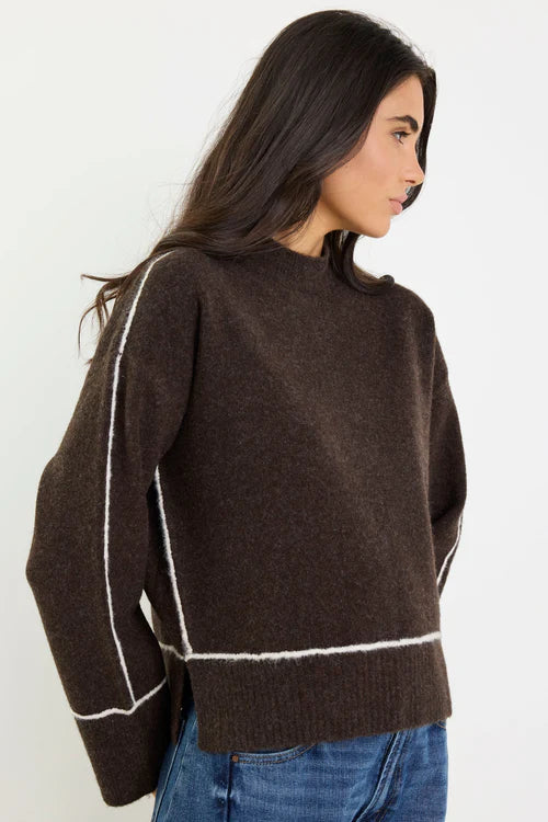 Quest Contrast Jumper - Chocolate - Armadi - Stories be Told - Knitwear