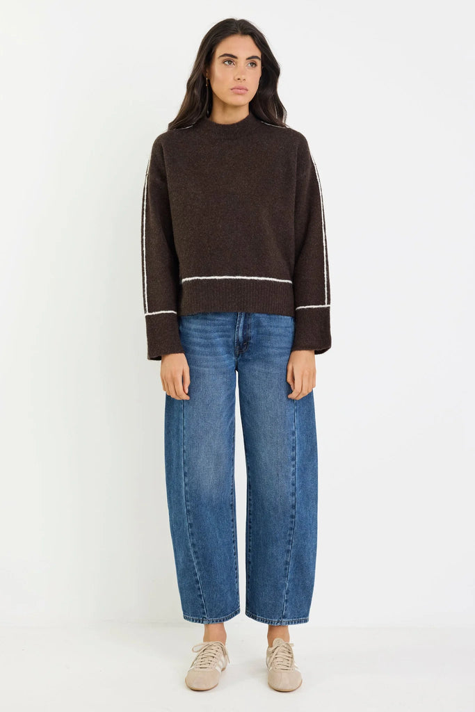 Quest Contrast Jumper - Chocolate - Armadi - Stories be Told - Knitwear