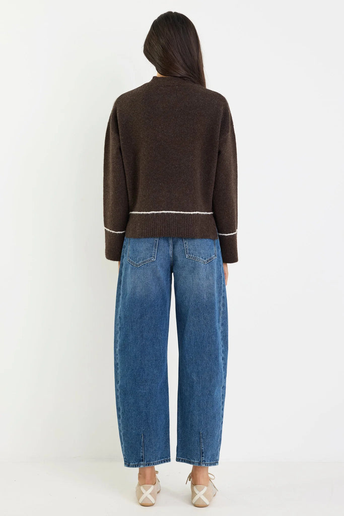 Quest Contrast Jumper - Chocolate - Armadi - Stories be Told - Knitwear