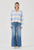 Sofia Stripe Polo - Soft Blue - Armadi - Rolla's - Knitwear