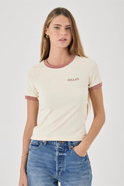 Classic Ringer Tee - Cream - Armadi - Rolla's - Tee
