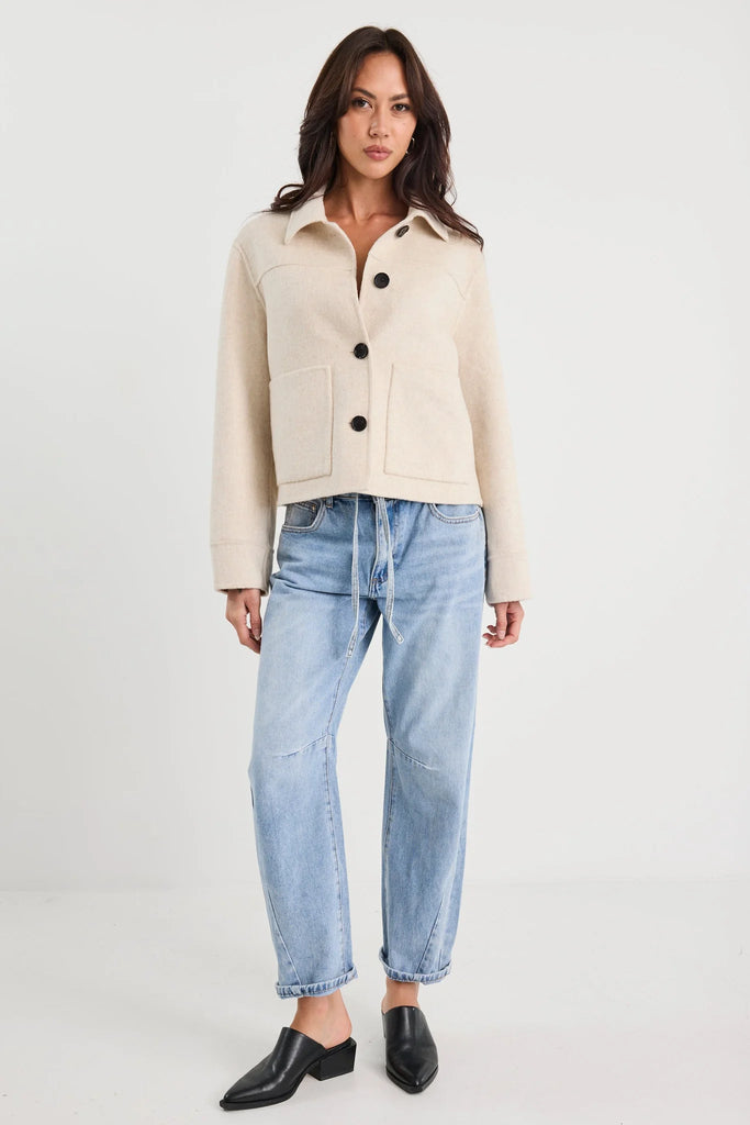 Ranger Wool Blend Jacket - Oat Marle - Armadi - by rosa. - Jacket/Coat